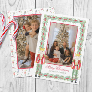 Cartes Pour Fêtes Annuelles Aquarelle Noisettes de Noël & Garland Photo