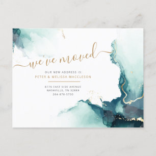 Cartes Pour Fêtes Annuelles Aquarelle Nouvelle adresse Nous avons déplacé la F