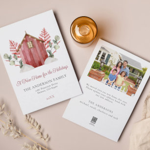 Cartes Pour Fêtes Annuelles Aquarelle Nouvelle maison pour les fêtes   Noël