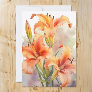 Cartes Pour Fêtes Annuelles Aquarelle Orange