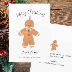 Cartes Pour Fêtes Annuelles Aquarelle pain d'épices homme Joyeux Noël