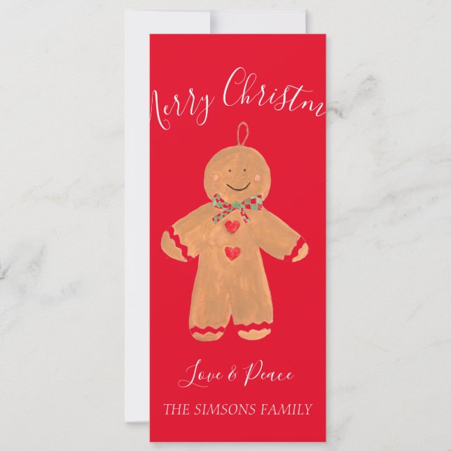 Cartes Pour Fêtes Annuelles Aquarelle Pain d'épices Homme Joyeux Noël Sweet (Devant)