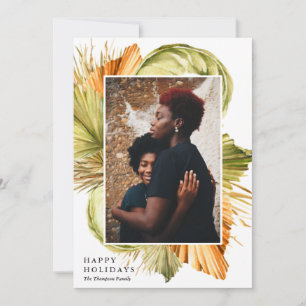 Cartes Pour Fêtes Annuelles Aquarelle Palmiers Africains Élégante photo joyeus