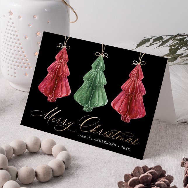Cartes Pour Fêtes Annuelles Aquarelle Papier de Noël Arbres non photo (Créateur téléchargé)