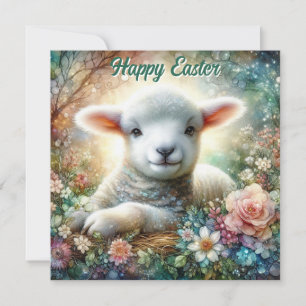 Cartes Pour Fêtes Annuelles Aquarelle Pastel Floral Religieux Pâques