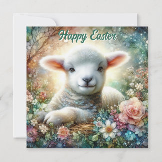Cartes Pour Fêtes Annuelles Aquarelle Pastel Floral Religieux Pâques