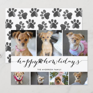 Cartes Pour Fêtes Annuelles Aquarelle Paw Happy Howlidays 7 Photo Pet