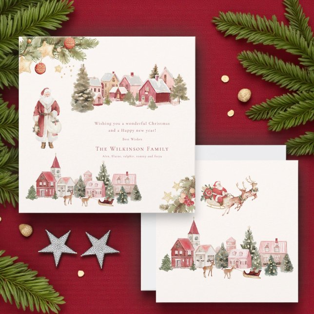 Cartes Pour Fêtes Annuelles aquarelle peinte joyeux noël (Créateur téléchargé)