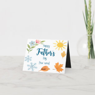 Cartes Pour Fêtes Annuelles Aquarelle personnalisée sur photo Quatre saisons F