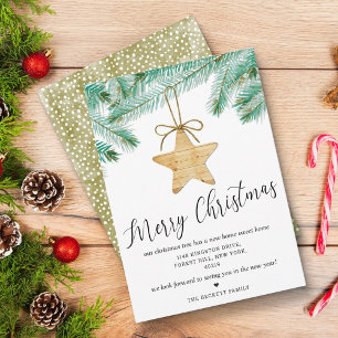 Cartes Pour Fêtes Annuelles Aquarelle Pine Boughs Nouveau Accueil