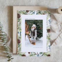 Aquarelle Pine et cônes de pin Noël