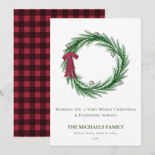 Cartes Pour Fêtes Annuelles Aquarelle Pine et Pine Cônes Noël
