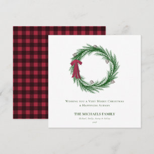 Cartes Pour Fêtes Annuelles Aquarelle Pine et Pine Cônes Noël