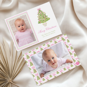 Cartes Pour Fêtes Annuelles Aquarelle Pink Nutcracker Arbre de Noël