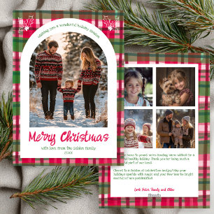Cartes Pour Fêtes Annuelles Aquarelle Plaid Christmas Custom Arche 5 Photo