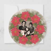 Aquarelle Poinsettia Wreath avec votre photo
