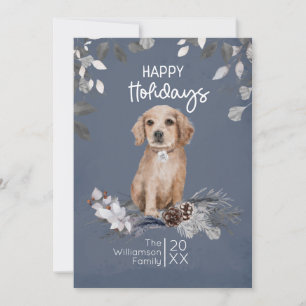 Cartes Pour Fêtes Annuelles Aquarelle Retriever Puppy Happy