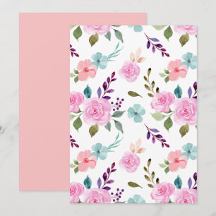 Cartes Pour Fêtes Annuelles Aquarelle rose