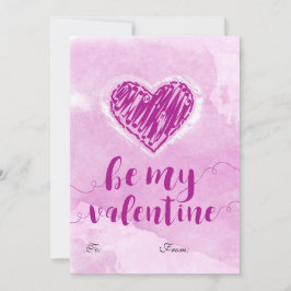 Cartes Pour Fêtes Annuelles Aquarelle rose Coeur Valentine