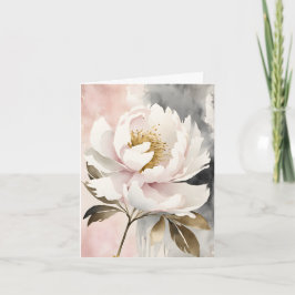 Cartes Pour Fêtes Annuelles Aquarelle rose et blanc Peony Fête des mères