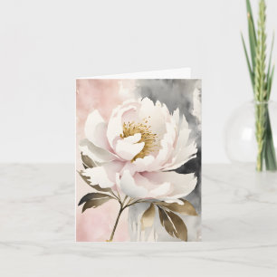 Cartes Pour Fêtes Annuelles Aquarelle rose et blanc Peony Fête des mères