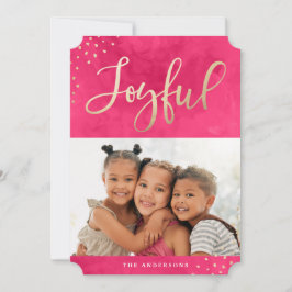 Cartes Pour Fêtes Annuelles Aquarelle rose or moderne Joyeux Photo