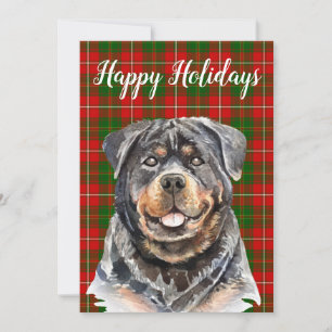Cartes Pour Fêtes Annuelles Aquarelle Rottweiler Chien personnalisé