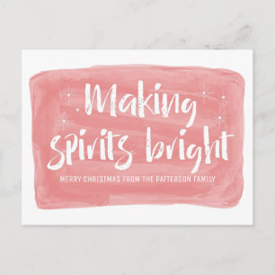 Cartes Pour Fêtes Annuelles Aquarelle rouge rendant les esprits brillants vaca