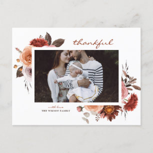 Cartes Pour Fêtes Annuelles Aquarelle Rustique Chute Florale Photo Thanksgivin