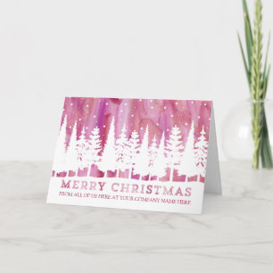 Cartes Pour Fêtes Annuelles Aquarelle rustique Entreprise Joyeux Noël