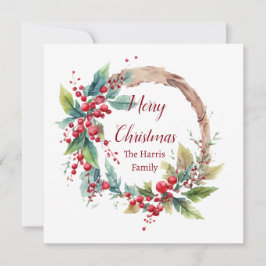 Cartes Pour Fêtes Annuelles Aquarelle sainte couronne personnalisée Noël
