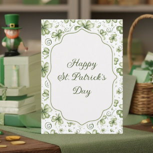 Cartes Pour Fêtes Annuelles Aquarelle Shamrocks verts Joyeuse Saint-Patrick