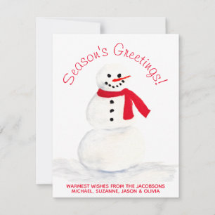 Cartes Pour Fêtes Annuelles Aquarelle Snowman Bonnes Fêtes avec photo