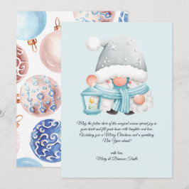 Cartes Pour Fêtes Annuelles Aquarelle tendance Vintage Noël hiver Gnome