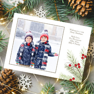 Cartes Pour Fêtes Annuelles Aquarelle une photo Holly Berries Noël