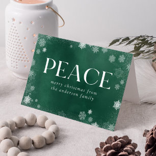 Cartes Pour Fêtes Annuelles Aquarelle verte de paix gelée non-photo