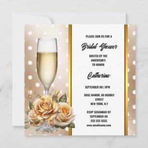Cartes Pour Fêtes Annuelles Aquarelle vin mousseux luxueux rose pois