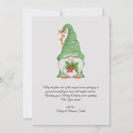 Cartes Pour Fêtes Annuelles Aquarelle Vintage Noël Gnome avec Holly