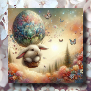 Cartes Pour Fêtes Annuelles Aquarelle Whimsal Pastel Bunny de Pâques