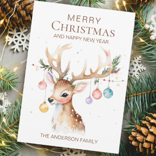 Cartes Pour Fêtes Annuelles Aquarelle Whimsy Appartement de Noël