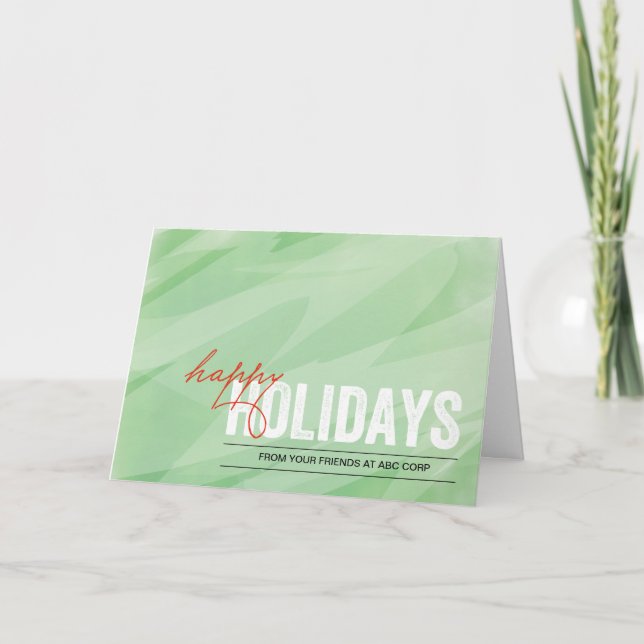 Cartes Pour Fêtes Annuelles Aquarelles vertes pliées (Devant)