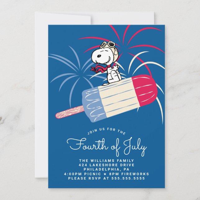 Cartes Pour Fêtes Annuelles Arachides 4 juillet pique-nique (Devant)