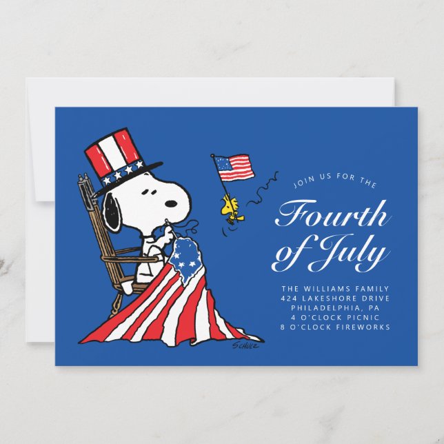 Cartes Pour Fêtes Annuelles Arachides 4 juillet pique-nique (Devant)