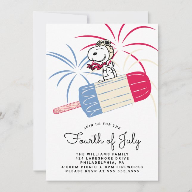 Cartes Pour Fêtes Annuelles Arachides 4 juillet pique-nique (Devant)