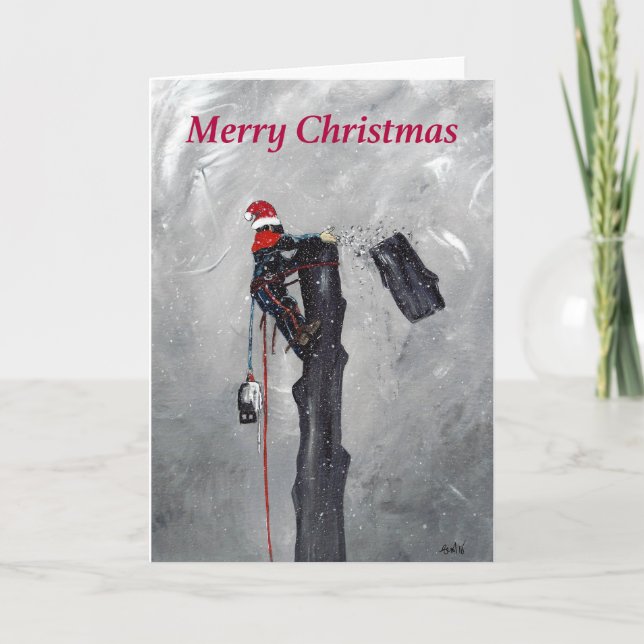 Cartes Pour Fêtes Annuelles Arborist tree surgeon christmas card card (Devant)