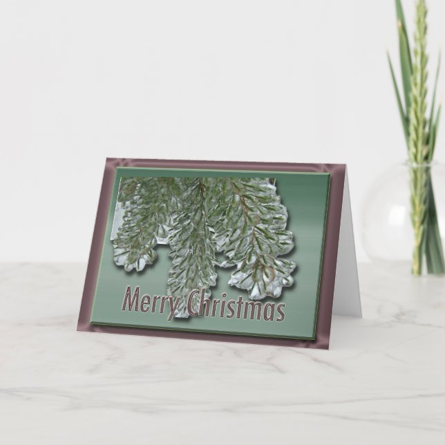 Cartes Pour Fêtes Annuelles Arborvitae glacé de Noël (Devant)