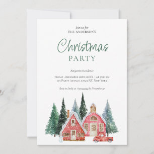 Cartes Pour Fêtes Annuelles Arbre à aquarelle verte QR Code Noël