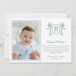 Cartes Pour Fêtes Annuelles Arbre à bananes Prépa Monogramme Joyeux Noël Photo