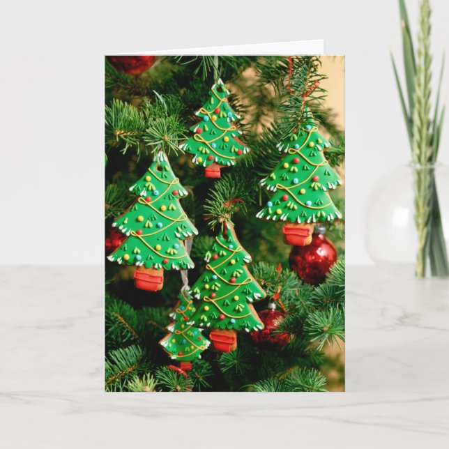 Cartes Pour Fêtes Annuelles Arbre à cookies de Noël (Devant)