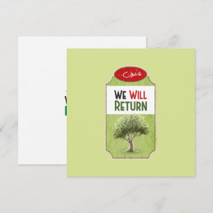 Cartes Pour Fêtes Annuelles Arbre à Olivier palestinien : "Nous retournerons"